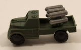 Vintage Army Rocket Launcher Truck Dark Green Miniature Plastic Toy Vehicle Made in Hong Kong