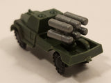 Vintage Army Rocket Launcher Truck Dark Green Miniature Plastic Toy Vehicle Made in Hong Kong