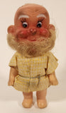 Vintage Old Man Hobo Hillbilly Doll with Burlap Clothes and Private Parts 4 1/2" Plastic and Rubber Toy Doll Figure