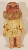 Vintage Old Man Hobo Hillbilly Doll with Burlap Clothes and Private Parts 4 1/2" Plastic and Rubber Toy Doll Figure