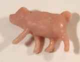 Vintage Pink Baby Pig 5/8" Plastic Toy Figure