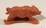 Vintage Pink Baby Pig 1" Plastic Toy Figure