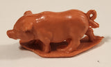 Vintage Pink Baby Pig 1 1/2" Plastic Toy Figure