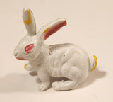 Vintage White Bunny Rabbit 1 1/2" Plastic Toy Figure