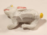 Vintage White Bunny Rabbit 1 1/2" Plastic Toy Figure