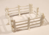 Vintage White Live Stock Fence Pen Plastic Toy Farm Set of 4
