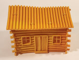 Vintage Brown Log Cabin 4 1/2" Rubber Plastic Snap Together Toy
