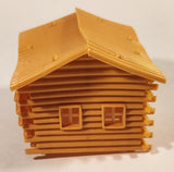 Vintage Brown Log Cabin 4 1/2" Rubber Plastic Snap Together Toy