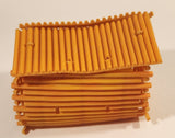Vintage Brown Log Cabin 4 1/2" Rubber Plastic Snap Together Toy