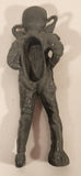 Vintage Silver Grey Paratrooper Parachutist 3" Plastic Toy Figure Made in Hong Kong