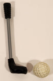 Black Rubber Golf Club and Ball Miniature Toy Play Set