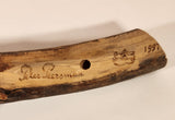 1997 Peter Peersman Whimsical Man's Face 13 3/4" Carved Wood Stick Branch