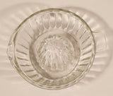 Vintage Lemon Hand Juicer Reamer Wide Ribbed Depression Glass Bowl with Handle and Pour Spout