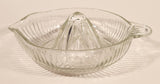 Vintage Lemon Hand Juicer Reamer Thin Ribbed Depression Glass Bowl with Handle and Pour Spout