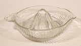 Vintage Lemon Hand Juicer Reamer Thin Ribbed Depression Glass Bowl with Handle and Pour Spout