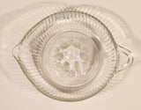 Vintage Lemon Hand Juicer Reamer Thin Ribbed Depression Glass Bowl with Handle and Pour Spout