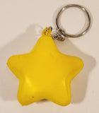 Squishy Squeeze Stress Ball Yellow Star with Smiley Face Keychain Key Ring
