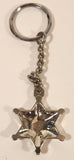 Sheriff Star Badge Crosses Revolver Guns Metal Keychain Key Ring