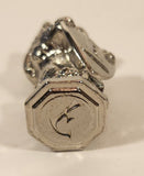 Vintage Lion Holding Castle Crest Shield Letter F 1 5/8" Heavy Metal Figurine Letter Stamp