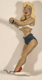 R. Demars Ganz Bottoms Up Busty Blonde Woman Vinyl Beer Can Holder
