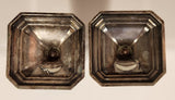 Vintage Ornate Perforated 2 3/8" Silver Tone Metal Egg Cup Holders Set of 2 Made in England