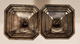 Vintage Ornate Perforated 2 3/8" Silver Tone Metal Egg Cup Holders Set of 2 Made in England