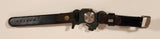 Amona Brass Motorcycle Leather Strap Swiss Quartz Wristwatch