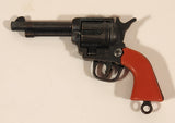 Vintage Victory Hand Gun Revolver with Red Handle Miniature Metal Cap Gun Keychain Charm Made in Hong Kong