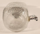 Vintage Bubble Pebble Textured Water Jug Dispenser 10" Clear Glass Bottle with Metal Lid