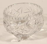 Vintage American Brilliant Pinwheel Crystal Tri-Footed 4" Glass Candy Dish Bowl