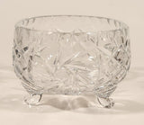 Vintage American Brilliant Pinwheel Crystal Tri-Footed 4" Glass Candy Dish Bowl