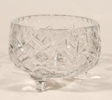 Vintage American Brilliant Pinwheel Crystal Tri-Footed 4" Glass Candy Dish Bowl