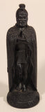 Vintage Coco Joe's Hawaii King Kamehameha I 5 1/2" Tall Carved Lava Rock Figurine Sculpture Curved Base