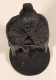 Vintage Coco Joe's Hawaii King Kamehameha I 5 1/2" Tall Carved Lava Rock Figurine Sculpture Curved Base
