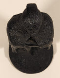 Vintage Coco Joe's Hawaii King Kamehameha I 5 1/2" Tall Carved Lava Rock Figurine Sculpture Curved Base