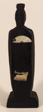 Vintage Coco Joe's Hawaii King Kamehameha I 5 1/2" Tall Carved Lava Rock Figurine Sculpture