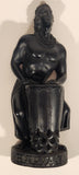 Vintage 1975 A Hip Original F-25 Hawaiian Warrior Drummer 12" Tall Carved Lava Rock Figurine Sculpture