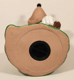1994 Just Toys New York Disney Mickey Mouse Leaning On Tree Stump on Grass 8" Tall Vinyl Coin Bank