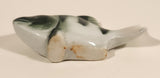 Green Striped White Fish 2 1/4" Porcelain Ceramic Figurine