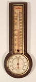 Vintage Sunbeam Wood Texture Plastic Case Thermometer Hygrometer Weather Station