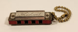 Vintage Midget Japan Miniature Wood and Metal Harmonica Keychain