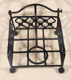 Ornate Banded Chain Link Black Heavy Cast Iron Weighted Napkin Holder