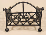 Ornate Banded Chain Link Black Heavy Cast Iron Weighted Napkin Holder