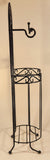 Heart Pattern Ornate 26 1/2" Cast Iron Toilet Paper Floor Stand Holder