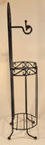 Heart Pattern Ornate 26 1/2" Cast Iron Toilet Paper Floor Stand Holder