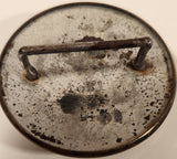 Vintage Round Brass Button 2 1/4" Metal Belt Buckle