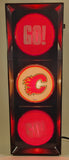 NHL Calgary Flames Ice Hockey Team Go Flames Go Light Up 6" x 16" Plastic Wall Traffic Light Sign