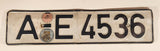 Bayern Landratsamt Augsburg Bavaria Germany Embossed Metal Vehicle License Plate Tag A - E 4536