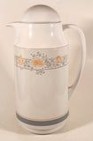 Crown Corning Thermique Apricot Grove Light Blue Pink Flower Pattern White 11" Thermal Water Pitcher Jug