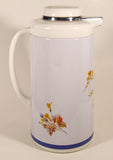 Blue Red Yellow Flower Pattern White 10 1/2" Thermal Water Pitcher Jug